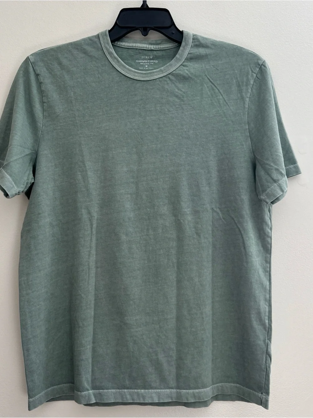 J.Crew Mens Garment Dyed Relaxed Fit T-Shirt Sage Green Size M Crew Neck